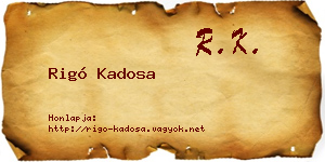 Rigó Kadosa névjegykártya